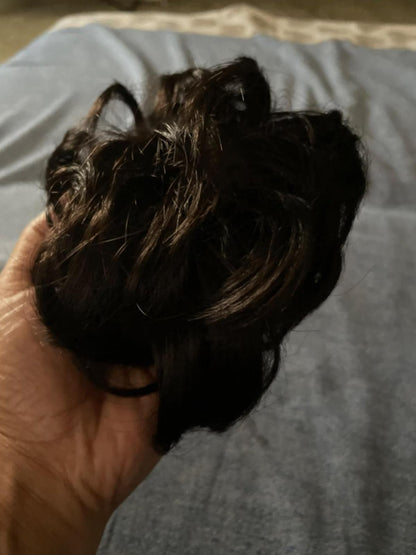 Elastic Artificial Hair Bun Brown & Black (Pack of 2)